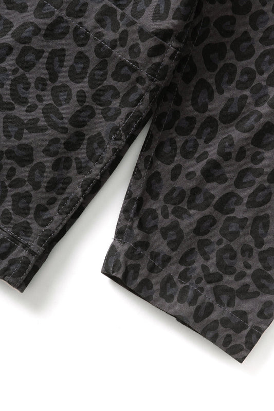 Patterned Easy Chef Shirt - Black Leopard