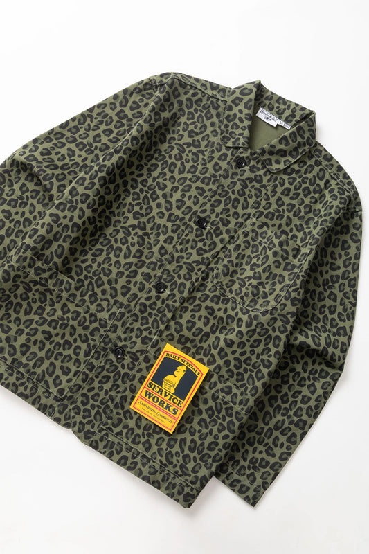 Patterned Easy Chef Shirt - Green Leopard