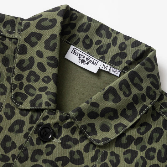 Patterned Easy Chef Shirt - Green Leopard