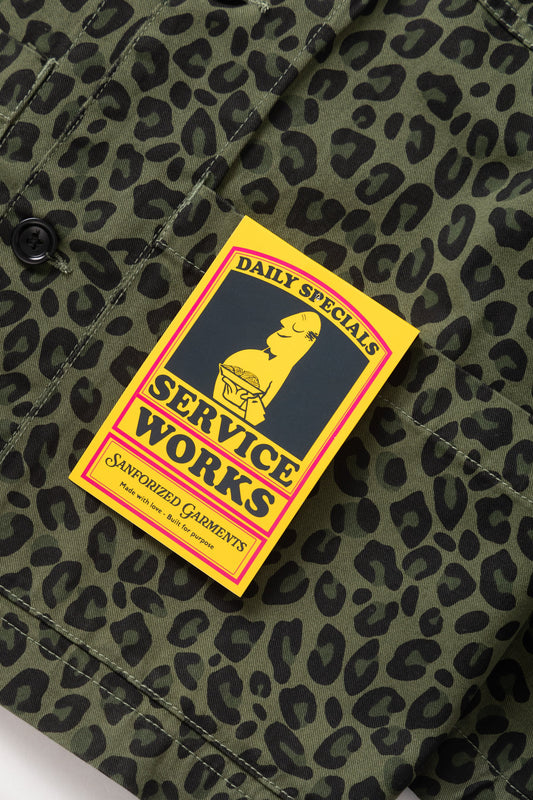 Patterned Easy Chef Shirt - Green Leopard