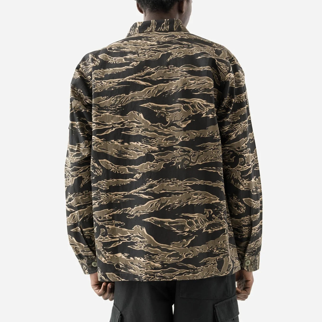 7147 Bonsai Tigerstripe L/S Utility Shirt - Mint Gold