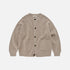Heavy Wool Round Cardigan - Oatmeal