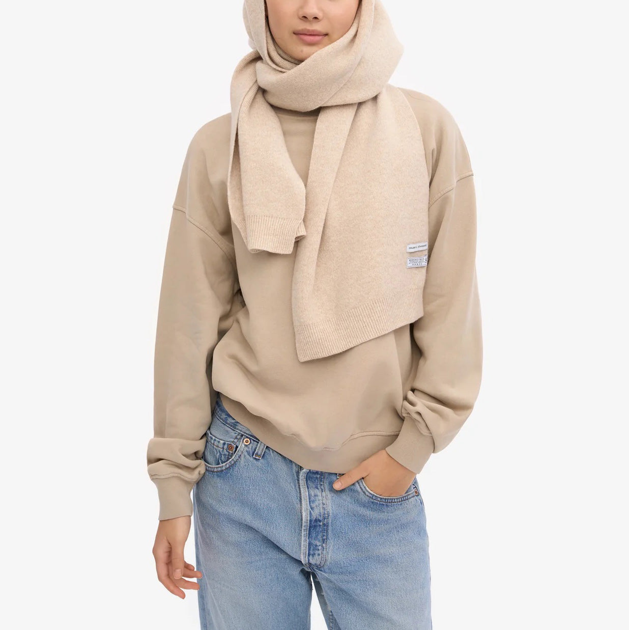 Merino Wool Scarf - Ivory White