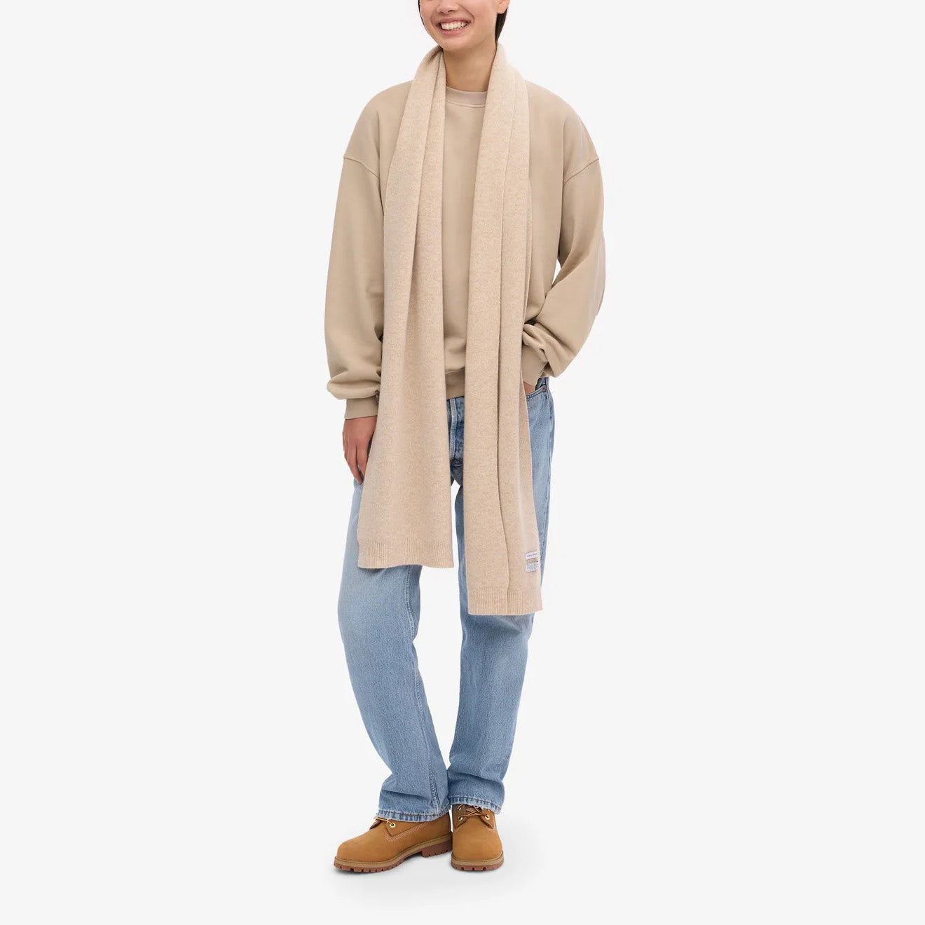 Merino Wool Scarf - Ivory White