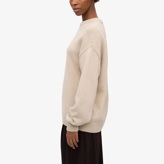Oversized Merino Wool Crew - Ivory White