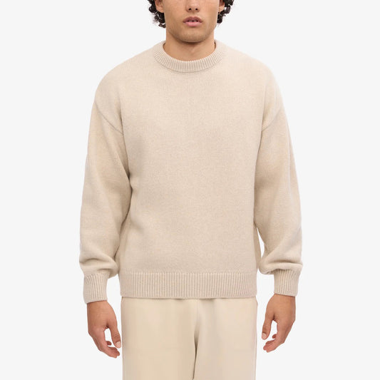 Oversized Merino Wool Crew - Ivory White