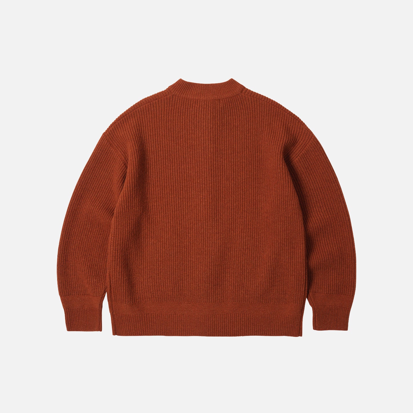 Wool Deck Zipup Cardigan - Brick